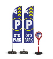 Otopark  Temalı 2 Adet Yelken Bayrak ve 1 Bariyer Duba Takımı  