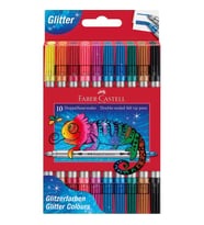 FABER GLITTER ÇİFT UÇLU KEÇELİ SİMLİ KALEM SETİ 10' LU ( 10 RENK ) - 151107