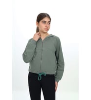 Toontoy Kız Çocuk Kapüşonlu Hırka (Yeşil)