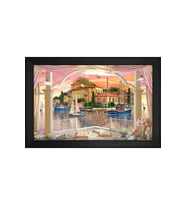 Manzara Temalı Kanvas Tablo 80 x 110 cm Siyah Çerçeve