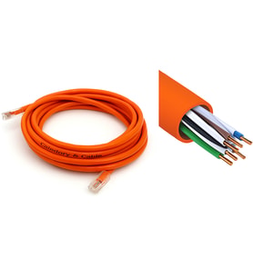 Cat 6 5M Rj45 Uçlu Jacklı Network Adsl Ethernet Kablosu Halojensiz Yüksek Performanslı (Turuncu)