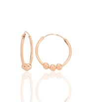Gümüş rose 18 mm italyan toplu halka küpe  SGTL12757ROSE