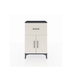 Arges Komodin Tek Raflı Tek Çekmeceli 2 Kapaklı 60x30x96 Antrasit-Aytaşı