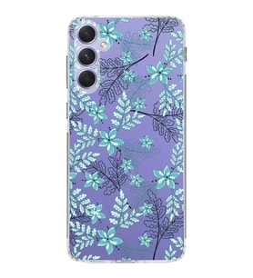 Samsung Galaxy A54  Kamera korumalı Kapak Floral Su Yeşili Tasarımlı  Şeffaf Kılıf