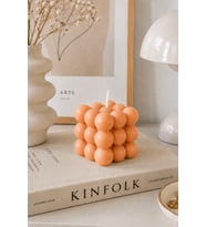 Bubble Mum - Mumelia Candles Doğal Soya, El Yapımı, Dekoratif - Turuncu