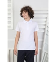 Erkek Çocuk %100 Pamuk Okul Tarz T-Shirt 5-17 Yaş  12272 MODANINO (Beyaz)