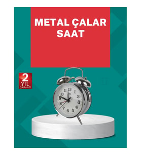 Mey İthalat® Dekoratif Gümüş Işıklı Alarmlı Masa Saati Sessiz Mekanizma