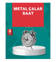 Mey İthalat® Dekoratif Gümüş Işıklı Alarmlı Masa Saati Sessiz Mekanizma