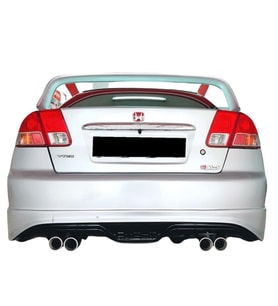 🚘 Honda Civic VTEC 2 Makyajlı Custom Arka Ek (Plastik)  Sportif & Agresif Arka Tampon Görünümü (Standart)