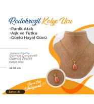 Doğal Taş Kolye-Rodokrozit, Gümüş zincirle beraber M124