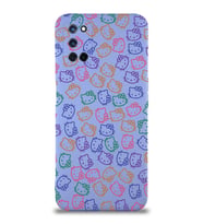Oppo A92 Uyumlu Lansman Kılıf Hello Kitty Tasarımlı İçi Kadife Kapak-Lila (Şeffaf)