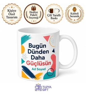 Motivasyon Desenli Baskılı Kupa Bardak Günlük İlham Hediyesi Porselen Mug