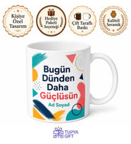 Motivasyon Desenli Baskılı Kupa Bardak Günlük İlham Hediyesi Porselen Mug