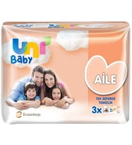 Uni Baby Islak Havlu Mendil 52 Yaprak Aile (3 Lü Pk) 156 Yaprak