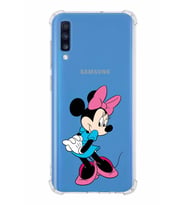 Samsung Galaxy A70  Köşe Korumalı Antişok Kapak Minnie Mouse Tasarımlı Şeffaf  Kılıf
