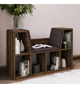 Livora Minderli Kitaplık - Oturma Alanlı 103 cm Minimalist Tasarım