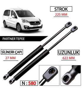 PARTNER BERLINGO TEPEE BAGAJ AMORTISORU
