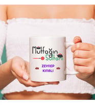 LB Aile Temalı Mutfağın Sultanı Beyaz Kupa Bardak, Anneye Hediye