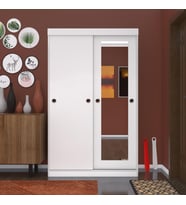 Kenzlife ayakkabılık vakkas aynalı mat beyaz 180*110*40 suntalam 40 çift ayakkabı kapasitesi