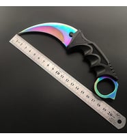Kişiye Özel Klılflı CsGO Gökkuşağı  Kamp Outdoor Bıçak 22 CM