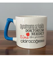 Oynatmama Az Kaldı Doktorum Nerede Baskılı Mavi Kulplu D Kupa