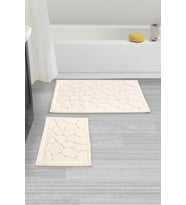 Cotton Eco Taş Desen 2 Li Paspas Krem