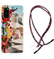 Samsung A02S A03S A10 A12 A13 A21S A22 Kılıf Boyun Asklı Rasta Silikon Gerçek Çiçekler 1743
