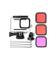 Gopro Hero 12 11 10 9 Için 60m Sualtı Su Geçirmez Kılıf Muhafaza Housing Ve Lens Filtresi