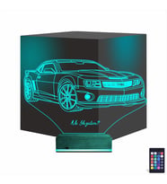 Luvivia Spor Araba Camaro Kişiye Özel 3D Lamba - Masa Gece Lambası