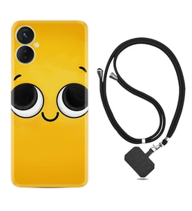 Tecno Spark 9T Kılıf Resimli Boyun Askılı İpli Desenli Silikon Series Yellow 1831