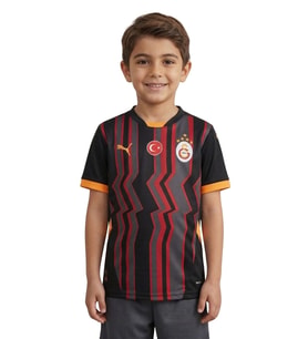 GALATASARAY ORİJİNAL LİSANSLI PUMA ÇOCUK SİYAH FORMA (Siyah-Kırmızı)