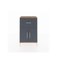 Arges Komodin Tek Raflı Tek Çekmeceli 2 Kapaklı 60x30x96 Çam-Antrasit