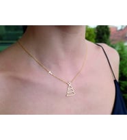 Kişiye Özel 925 Ayar Gümüş Yılbaşı Ağacı Harf Kolye (Gold)
