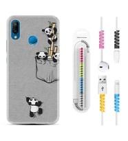 Huawei P20 Lite Mate 10 20 Lite Pro P40 Lite KılıfKablo Koruma Spiral Silikon Pandalar 1798