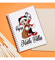 Minnie Mouse & Yılbaşı & Mutlu Yıllar Tasarımlı Defter Kişiye Özel