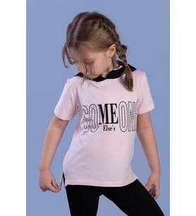 Toontoy Kız Çocuk KapüşonluTaş İşlemeli Baskılı Tişört (Pudra)