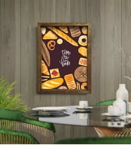 BK Gift Cafe & Bar & Restaurant Konseptli Doğal Masif Ahşap Çerçeveli Tablo-57