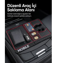 Telefon Standlı Araç İçi Organizer Kaydırmaz Silikon Konsol Düzenleyici Mat