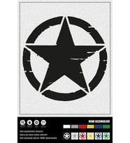 ASKER YILDIZ STICKER 10 x 10 cm ERU00001 (Siyah)