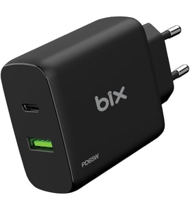 Lexroo BX2P65G GaN PD 65W Type-C ve USB-A QC 18W Çift Portlu Akım Korumalı Hızlı Şarj Cihazı Siyah