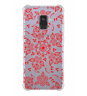 Samsung Galaxy A8 2018 Uyumlu Köşe Korumalı Antişok Kapak Nostalji Desen Tasarımlı Şeffaf Kılıf