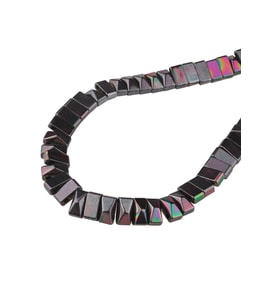 3X6 MM Çift Delikli Hematit Taşı Dizi - DZ3673-R (Karışık)