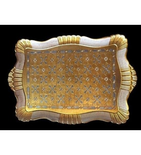 Royking Small Carded Dikdörtgen Tepsi Gold 43x30 cm VL-76