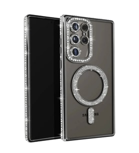 Samsung Galaxy S25 Ultra Kılıf Joke Simli Magneticsafe Kılıf - Siyah
