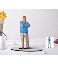 BK Gift Kişiye Özel Tam Boy Büyükbaba Karikatürlü Ahşap Biblo Model-1 (Beyaz)