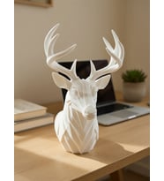 MYCRAFT3D Geometrik Geyik Büst Heykel 3D Baskı Pla Modern Dekoratif Obje 25X15 cm Masaüstü Ev Ofis Dekoru