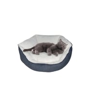 Yumuşak Silinebilir Kedi ve Köpek Yatağı 55 cm Beyaz-Gri