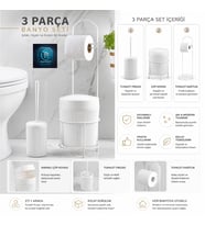 Premium Lüks 3’lü Banyo Aksesuar Seti Modern Tasarım