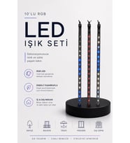 Rgb Led Dış Ve İç Mekan Süsleme Işığı 10 Çubuklu Şerit