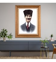 Altın Varaklı Paspartulu Çerçeveli Tablo hb1174